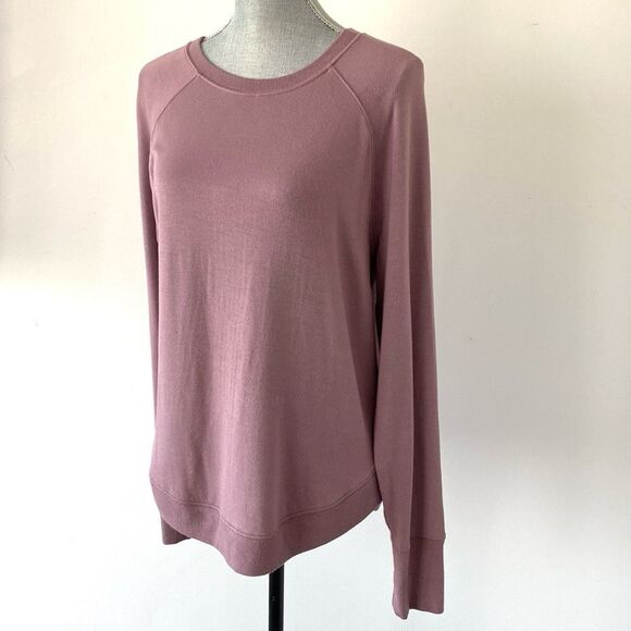 Athleta Tops - Athleta Mindset Textured Sweatshirt Sz L Dusty Pink Very Soft Modal Worm Quality
